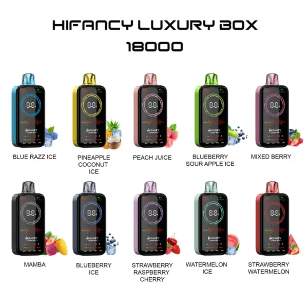 HiFancy LuxuryBox 18K Full scree with Four heating modes vape without nicotine vape france e cigarette online Vape vending machine near me