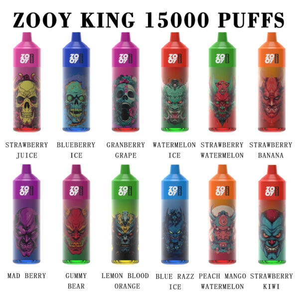 ZOOY KING 15000 Cheap e-cigarette E-liquid flavors 6 Colors LGB lights disposable Vapes pod systems vape coils online Wax vape pen Vape starter kits Dry herb vaporizer Vape shops near me