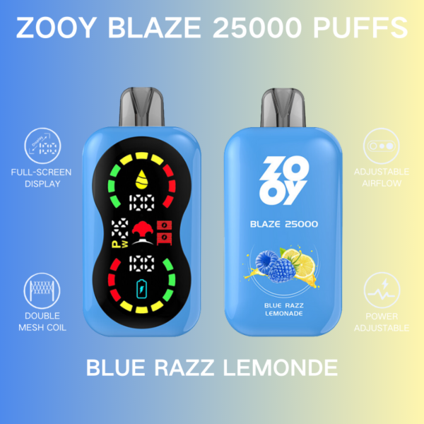 ZOOY Blaze Vape 20000 puffs Rich vape flavors Full -Screen Display Child Lock Dry herb vaporizer Vape flavors Vape shops near me - Image 9