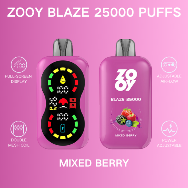 ZOOY Blaze Vape 20000 puffs Rich vape flavors Full -Screen Display Child Lock Dry herb vaporizer Vape flavors Vape shops near me - Image 10