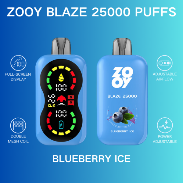 ZOOY Blaze Vape 20000 puffs Rich vape flavors Full -Screen Display Child Lock Dry herb vaporizer Vape flavors Vape shops near me - Image 4