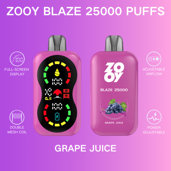 ZOOY Blaze Vape 20000 puffs Rich vape flavors Full -Screen Display Child Lock Dry herb vaporizer Vape flavors Vape shops near me - Image 6